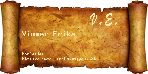 Vimmer Erika névjegykártya